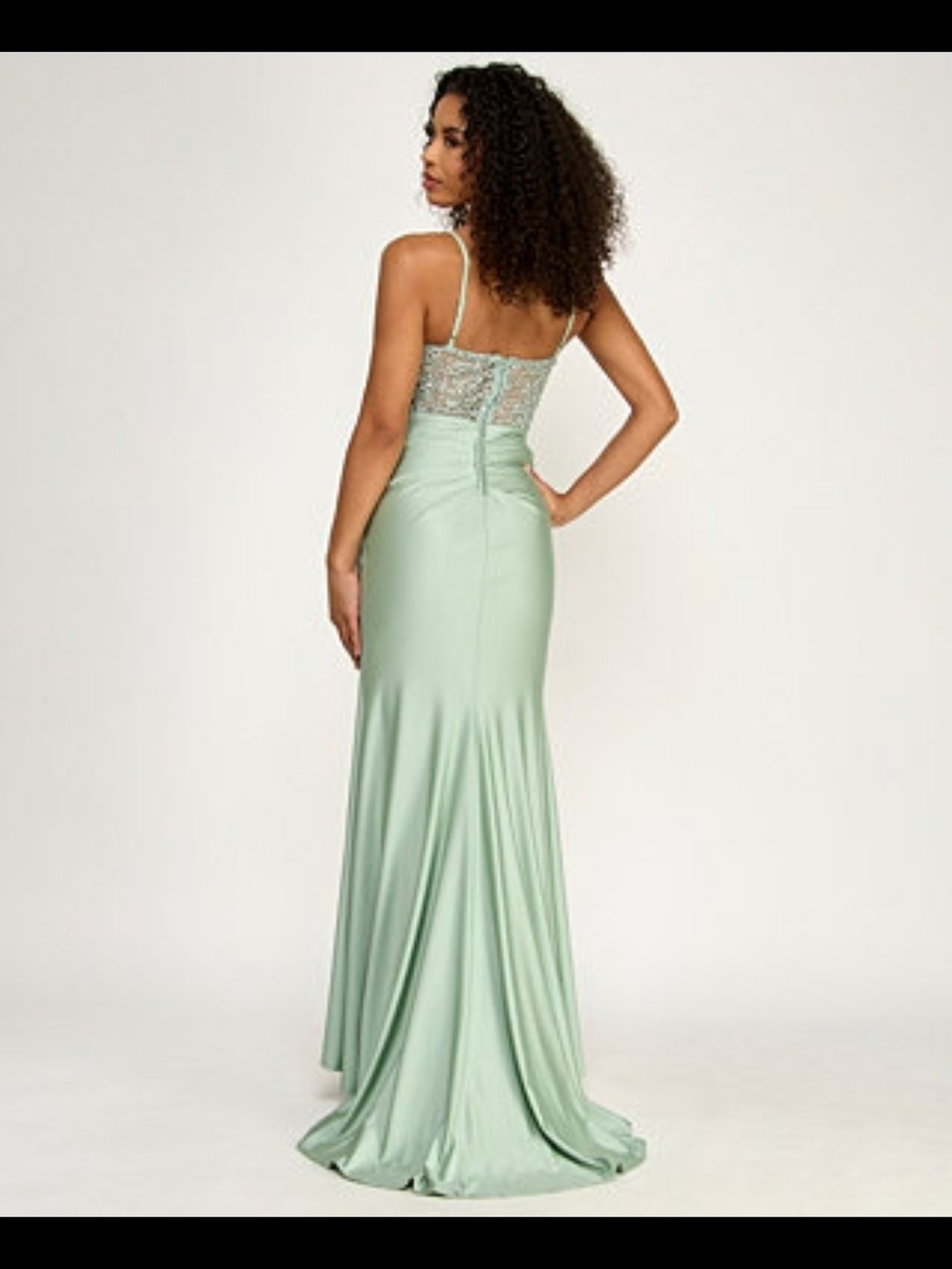 B Darlin Sage Beaded Bustier Prom Juniors' Strappy SequinedLace Maxi Dress 13/14 - Picture 3 of 11